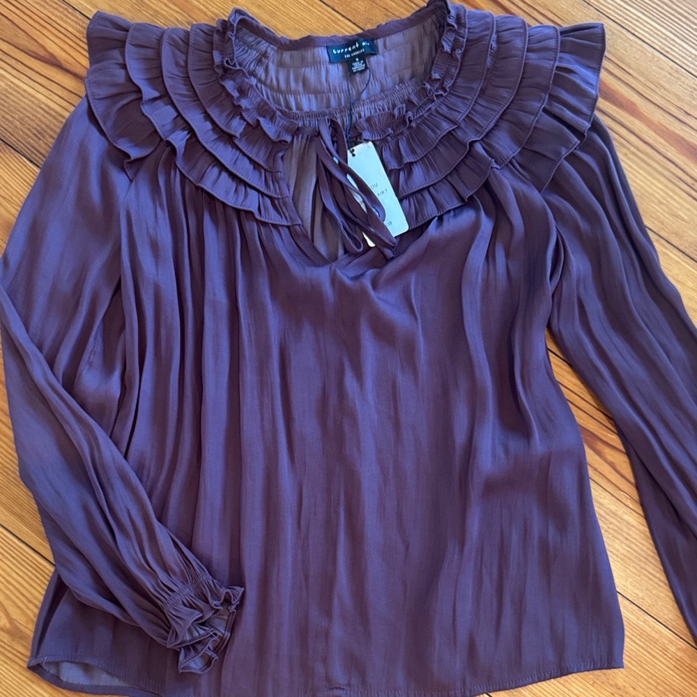 Current Air Plum Ruffled Blouse